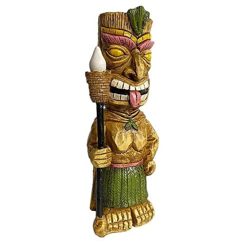 Image of anso Solar Powered LED Tiki Light Solar Totem Figurine Ornaments Outdoor Garden Lamp