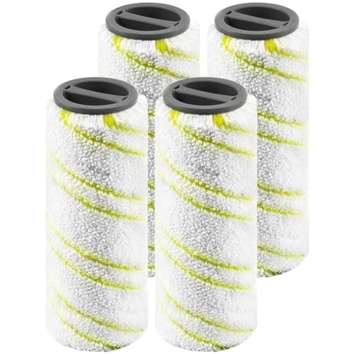 Image of GIONAR 4 Pack Roller Brush Set for Kärcher FC3 FC5 FC7 Cordless Hard Floor Cleaner, Multi-Surface Microfibre Rollers for Efficient Cleaning