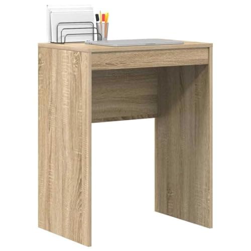 Image of vidaXL Desk Sonoma oak 60 x 40 x 76 cm Engineered wood, Living Room, Rectangular, Modern, Durable, Ample Storage, Compact Desk, Writing, Student, Functional