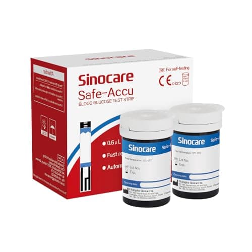 Image of sinocare Blood Sugar Test Strips 50pcs, Safe-Accu Diabetes Strips, without Lancing Devices, Only Applicable to Safe-Accu Blood Glucose Monitor, No Code