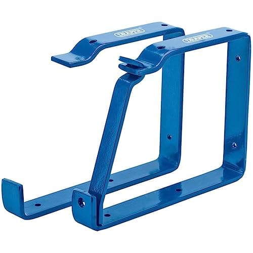 Image of Draper Heavy Duty Ladder Hooks | 25cm Wall Mount Storage Brackets | Securing Lock Garage Organiser | 24808