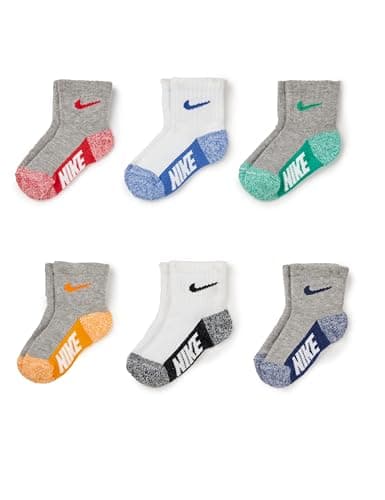 Image of Nike Boys' 6 Pack Performance Socks, University Red, 12-24 Meses
