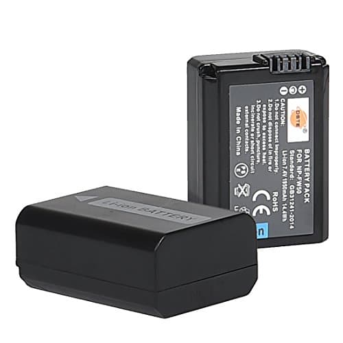 Image of DSTE 1950mAh/14.4WH NP-FW50 Replacement Battery Compatible with Sony Series, 2 Pack