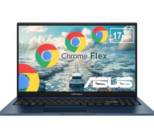 Image of ASUS Vivobook 17.3 Chromebook Laptop For Student & Business, 8GB RAM, 128GB SSD, Intel 6-Core i3 Processor, FHD Anti-Glare IPS, Built for School and Work Game Apps Not Supported, WiFi-6, ChromeOS Flex