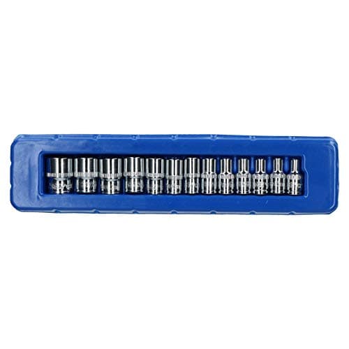 Image of US Pro 13pc 1/4" Dr Shallow Sockets Metric 6 Point Socket CRV 4mm - 14mm New 2077