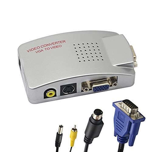 Image of GINTOOYUN VGA to RCA Adapter,Composite AV S-VIDEO to VGA Converter,For HDTV, Monitors, Laptop, Desktop, PC.