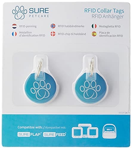 Image of Sure Petcare RFID Collar Tags, Compatible with SureFlap Microchip Cat Flaps & Pet Doors, SureFeed Pet Feeder & Microchip Feeder Connect, Felaqua Connect, Pack of 2