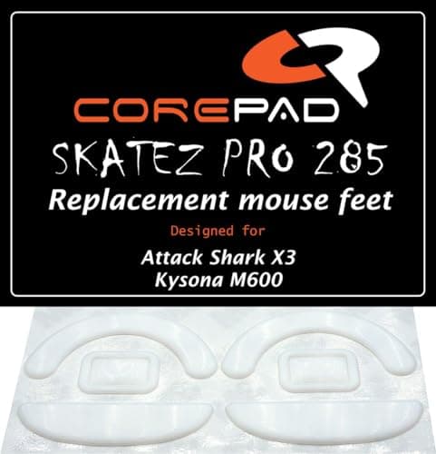 Image of Corepad Replacement Mouse Feet for Attack Shark X3, Kysona M600, Kysona Aztec - PTFE Pad for Smooth Sliding - 28.5 x 16.5 cm