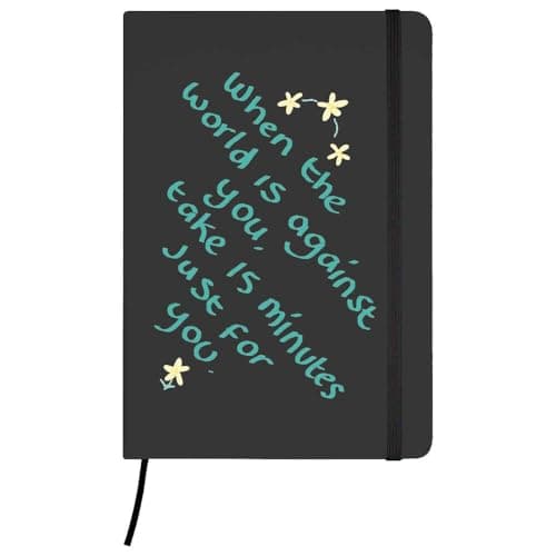 Image of Azeeda A5 'When The World Is Against You' Black Hardcover Ruled Notebook (NB00083877)
