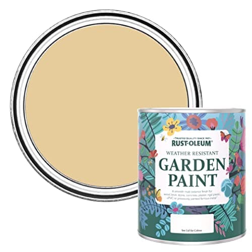 Image of Rust-Oleum Yellow Mould Resistant Garden Paint in Matt Finish - Sandstorm 750ml