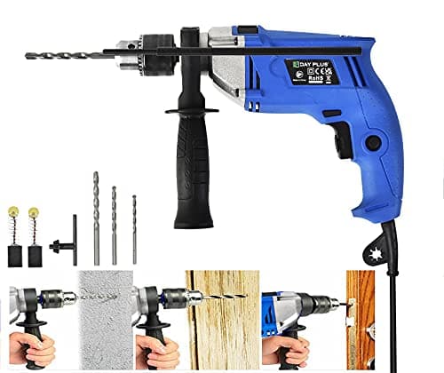 Image of Hammer Drill 240V, 850W Power Impact Drill 3000RPM Variable Speed, Corded Drill with 360° Rotating Handle, Depth Gauge Chuck for Drilling Brick, Wood, Steel, Concrete, Masonry #YL01