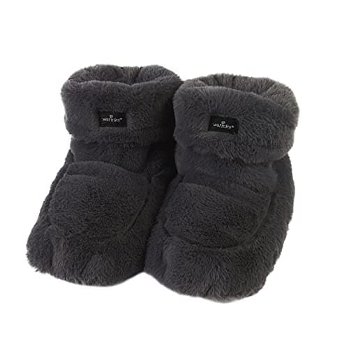 Image of Warmies Microwavable Boots, Heatable Ladies Slipper Boots with French Dried Lavender, Soothing Warmth and Comfort, Steel Colour, One Size