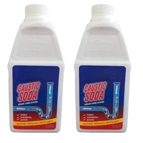 Image of 1Kg Caustic Soda Drain Cleaners & Unblockers Powder Kitchen Sink & Drain Cleaner Effectively Clears Blocked Drains Also Use For Cleaning Pathways Driveways Exterior & Brickwork