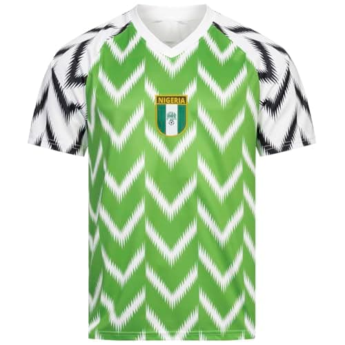 Image of JELEX Retro History Men's Jersey with Embroidered Logo and Short Sleeves, Nostalgia Design for Football Fans Ideal for Collectors, Nigeria, XL