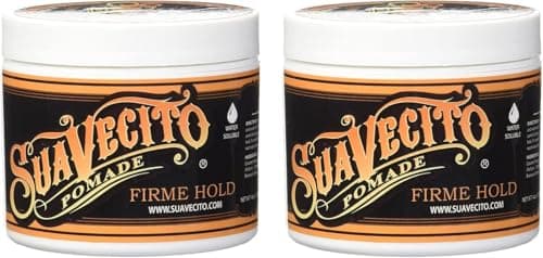 Image of Suavecito Firme Strong Hold Pomade, Strong Hold Pomade For Men, Medium Shine Water Based Wax Flake Free Hair Gel, 4oz/113g x 2