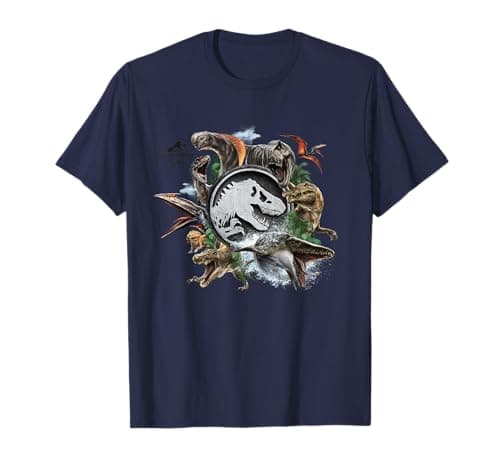 Image of Jurassic World Rebirth Circle Logo Dinosaurs T-Shirt