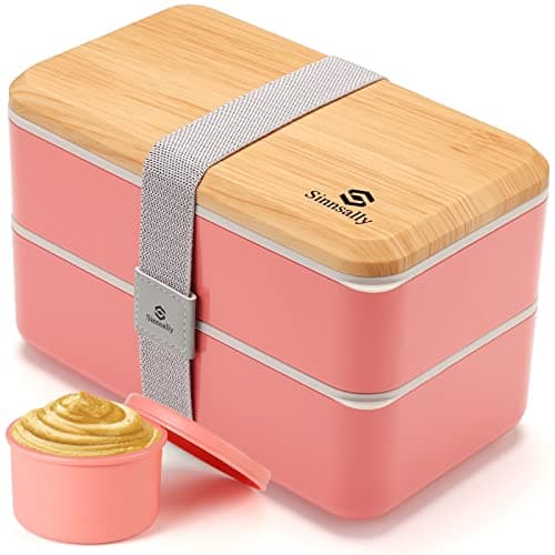 Image of Sinnsally1400ML Bento Box Lunch Boxes,Japanese Bento Lunch Box Kids,Meal Prep Container Box with Compartments,Leak-Proof Food Storage for Men Women,Microwave Safe(Pink)