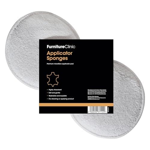 Image of Furniture Clinic Applicator Sponges | 2x Microfibre Cloth Pads for Cleaning & Applying Wax, Balms, Oils & Creams