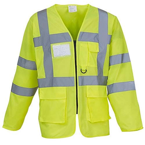 Image of Yoko Mens Executive Hi-Vis Long Sleeve Safety Waistcoat (Pack of 2) (S) (Hi-Vis Yellow)