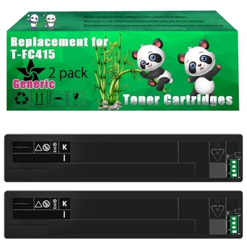 Image of Replacement T-FC415 Toner Cartridges Compatible for Toshiba E-Studio 2515 AC 4515 AC 3015 AC 5015 AC 3515 AC Printers, Up to 38000 Pages, Vivid Colors, Contains Chip (2 Pack Black)