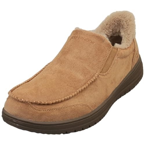 Image of Skechers Men's Murette Scofield Slipper, Tan Microfiber, 10 UK