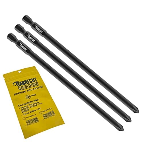 Image of 3 x SabreCut SC130PH2_3 130mm PH2 Compatible with SENCO DuraSpin DS200 DS202 DS202-14v DS205 EA0122 and TYREX D404-14V Autofeed Collated Drywall Screwdriver Gun Bit Phillips No.2 Heavy Duty
