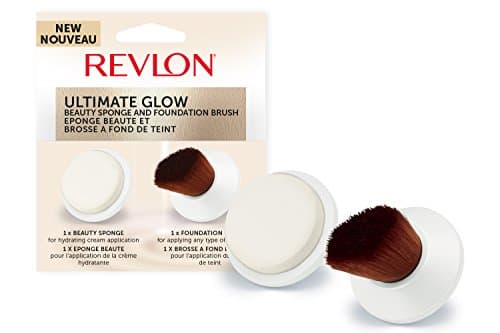 Image of Revlon Ultimate Glow Beauty Sponge and Foundation Brush For Use with Revlon Sonic Facial Brush, RVSP3538FB