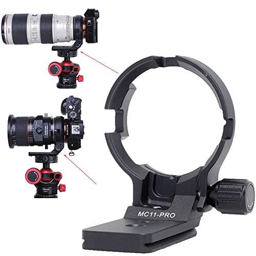 Image of iShoot Lens Collar Tripod Mount Ring Compatible with Canon EF-E Sigma MC-11 Mount Converter Lens Adapter Ring, Lens Support Holder Bracket Bottom is Arca-Swiss Fit Quick Release Plate Dovetail Groove