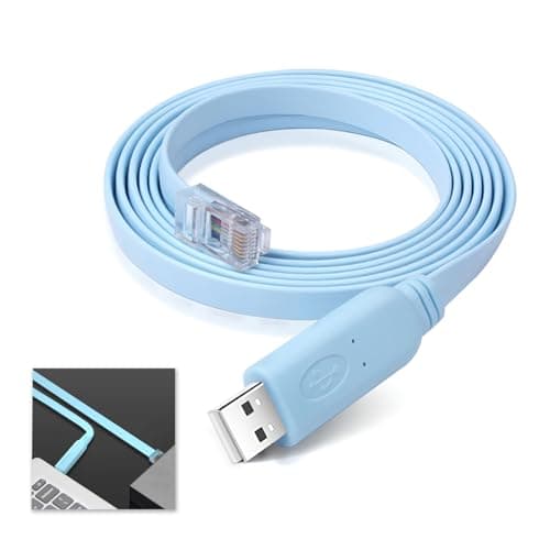 Image of Console Cable for Cisco, USB to RJ45 Cable 6ft 1.8m, RS232 Router Switch Console for Windows, MAC, Linux, No RS232 Adapter Needed, Compatible with Cisco, Huawei, TP-Link (Blue)