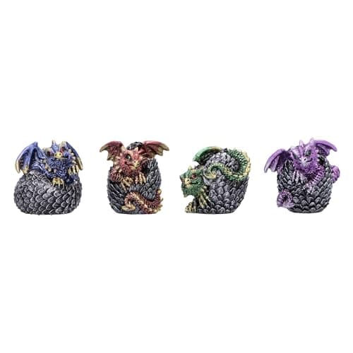 Image of Nemesis Now Eggling Hoard Dragon Hatchling Figurines 5cm – Set of 4 Mini Resin Dragons