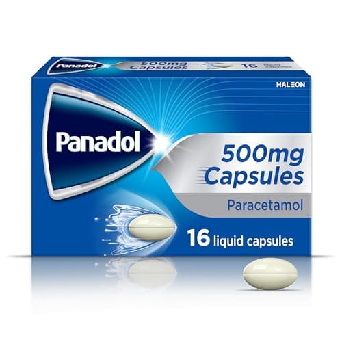 Image of Panadol Paracetamol 500 mg Liquid Capsules, Painkillers for Migraine, Headache, Period and Back Pain Relief, Rapidly Absorbed for Targeted Pain, 16s