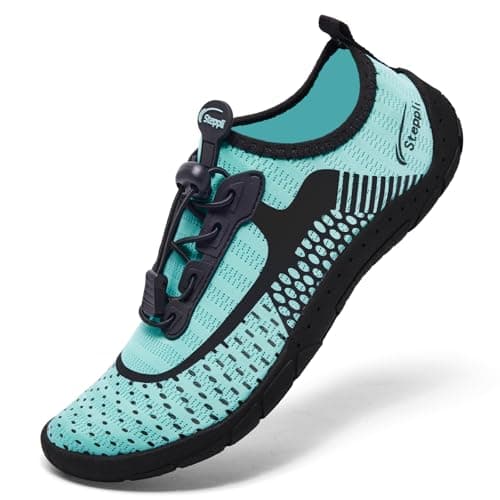 Image of Steppli Water Shoes Beach Swim Pool Sea Breathable Weitsuit Non Slip Shoes for Men Women Turquoise EU44=UK10