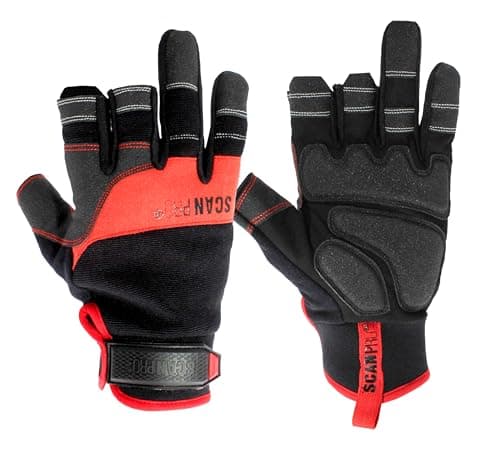 Image of Scan Pro Three Finger Framers Gloves– High Dexterity Work Gloves with Reinforced Palm, Spandex Flex Fit, Knuckle Protection & Fingertip Grip, EN388 Rated - Size L (9)