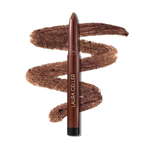 Image of LAURA GELLER NEW YORK Longwear Kohl Kajal Eyeliner Pencil (Dark Brown Kohl) Hydrating & Vibrant Eyeliner Pencil With Built in Sharpener For Expert Precision, Glides On Effortlessly