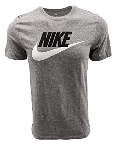 Image of Nike Men's Graphics Logo Sportswear T-Shirt, Grey/Black Text/White Swoosh, Medium
