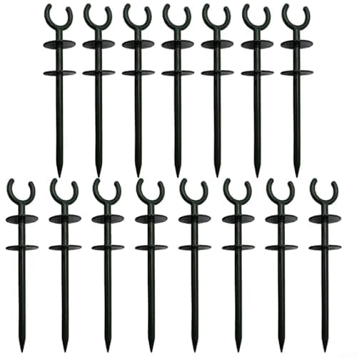 Image of Garden Hose Guide Stake For Hose Holder For Lawn Water Pipe Protector Plant Saver Ground Spike Irrigation Path Keeper Green Plastic Hose Stand Yard For Tidy Organiser(15pcs)