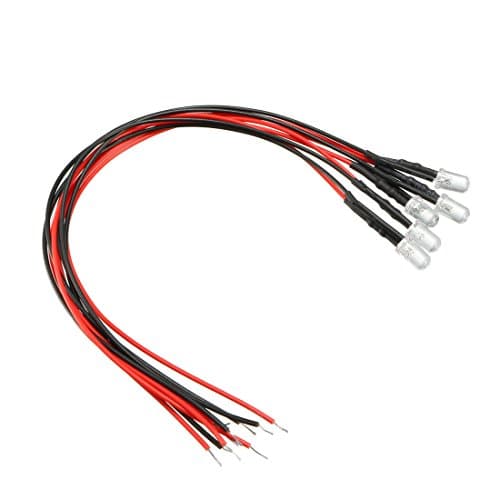 Image of sourcing map 5Pcs 5mm Pre Wired LED, Blue DC9-12V Clear Lens, Light Emitting Diodes