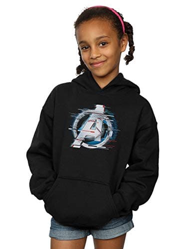 Image of Marvel Girls Avengers Endgame Team Tech Logo Hoodie Black 12-13 years