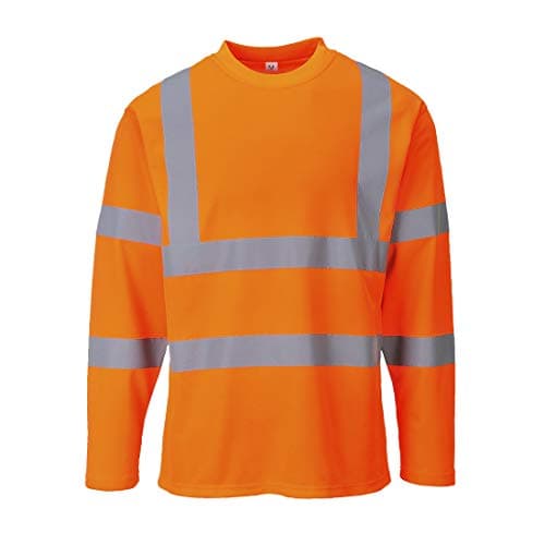 Image of Portwest Hi-Vis Long Sleeved T-Shirt, Size: L, Colour: Orange, S278ORRL