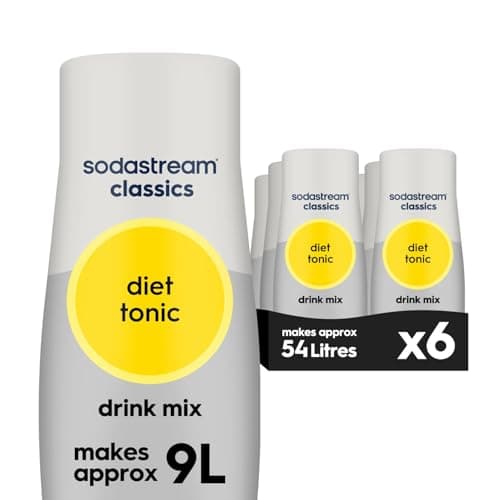 Image of SodaStream Flavours Classic Diet Tonic Mix, Fizzy Drink Maker Concentrate, Aspartame Free SodaStream Syrup, Sparkling Water Flavouring, Slimline Water for Gin & Tonic - 6x 440ml Multi Pack
