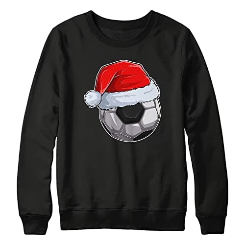 Image of Purple Print House Kids Football Christmas Ugly Sweater Soccer Footy Supporter Parody Jumper Xmas Sweatshirt Boys Girls, 12-13 Years, Black