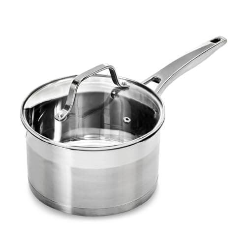 Image of Blackmoor 18cm Stainless Steel Saucepan with Lid/High Grade, PFAS-Free, Suitable for All Hob Types Including Induction and Oven Cooking/Pro Range 65209