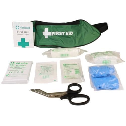 Image of Value Aid BS8599-1:2019 Personal Issue First Aid Kit, HSE Compliant, Compact & Portable, Essential Workplace Safety Bum Bag