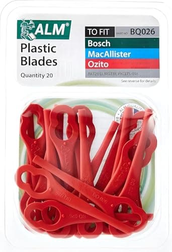 Image of ASA® ALM Plastic Trimmer Blades - BQ026 - For Strimmer, Grass, Cutter - Bosch - Macallister - Pack of 20 - Red
