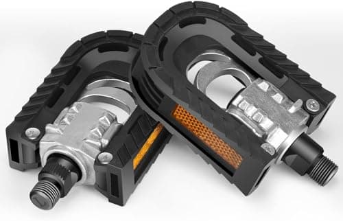 Image of Noosverl 9/16 Pedals Folding Bike Pedals Mountain Non-Slip Flat Pedals, Durable Metal Aluminum Alloy Bicycle Pedals,Mtb Pedals,City Bike,Road Bike Pedals 2pcs