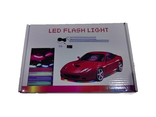 Image of Lychee Interior Lights 7 Color LED Under Car Glow Underbody System Neon Lights Kit w/Sound Active Function and Wireless Remote Control (60cm*90cm)
