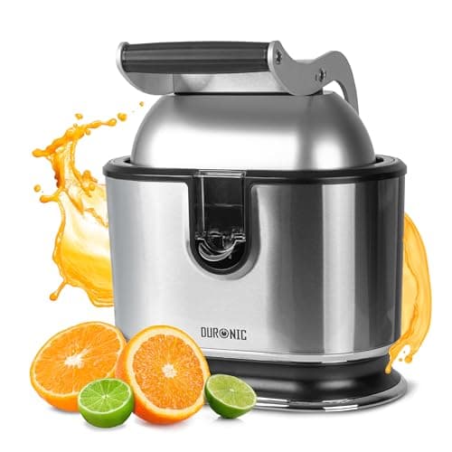 Image of Duronic JE812 Electric Citrus Juicer, 105W Twin Lemon Juice Squeezer, Dual Orange Press Juicer with Large and Small Cones, Large Citrus Press for Extracting Lemon Juice, Limes and Grapefruit
