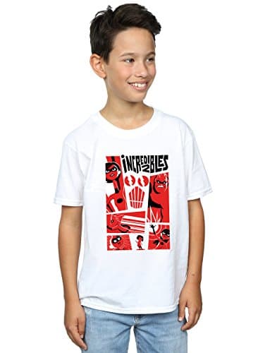 Image of Disney Boys The Incredibles Collage T-Shirt White 9-11 Years