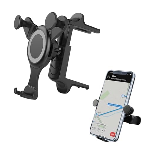 Image of Round Air Vent Car Phone Holder Mini Cooper Phone Holder Stable Triangle Support Car Phone Mount Circular Vent for iPhone Samsung All 4.0''-7.0'' Smartphones iPhone 16/15/14 Pro Max Galaxy S24/S23/S22