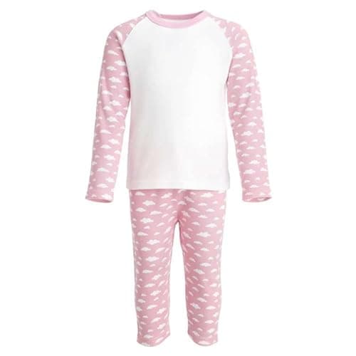 Image of Pink Cloud Blank Pyjamas for Embroidery - Vinyl - HTV - DTG - Boy - Girl - Unisex - Various Sizes - Cotton (as8, age, 6_months, 12_months)